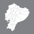 Blank map Ecuador. High quality map of Ecuador with borders of the regions